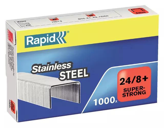 Een Nieten Rapid 24/8 RVS superstrong 1000 stuks koop je bij Supply Mij