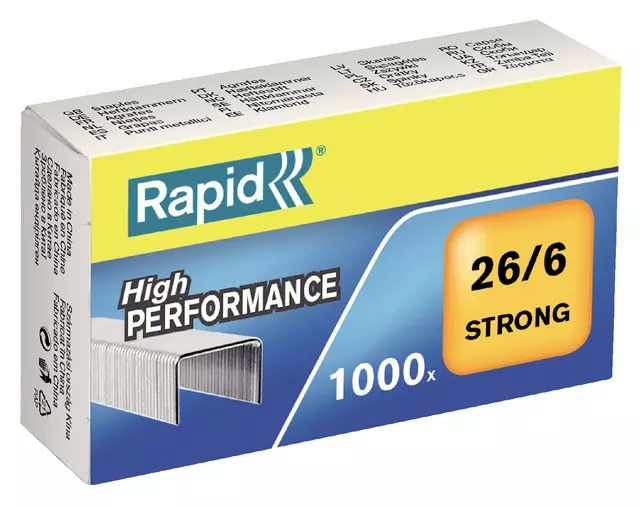 Een Nieten Rapid 26/6 gegalvaniseerd strong 1000 stuks koop je bij Deska Alles voor Kantoor