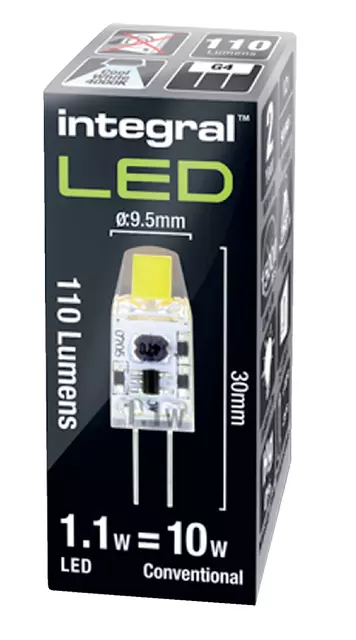 Een Ledlamp Integral GU4 4000K koel wit 101W 110lumen koop je bij All Office Kuipers BV