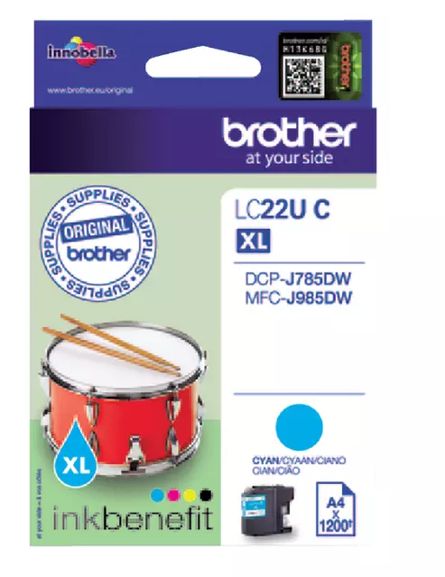 Een Inktcartridge Brother LC-22UC blauw koop je bij All Office Kuipers BV