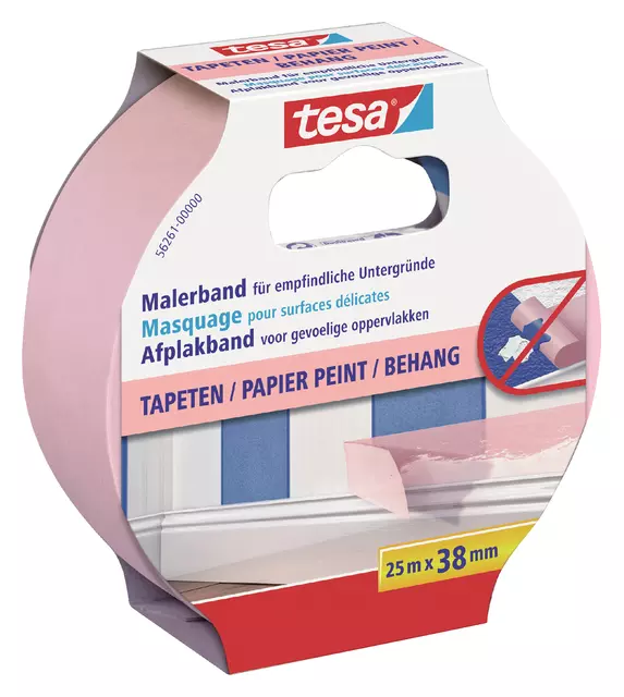 Afplaktape tesa® Professional sensitive 25mx38mm roze