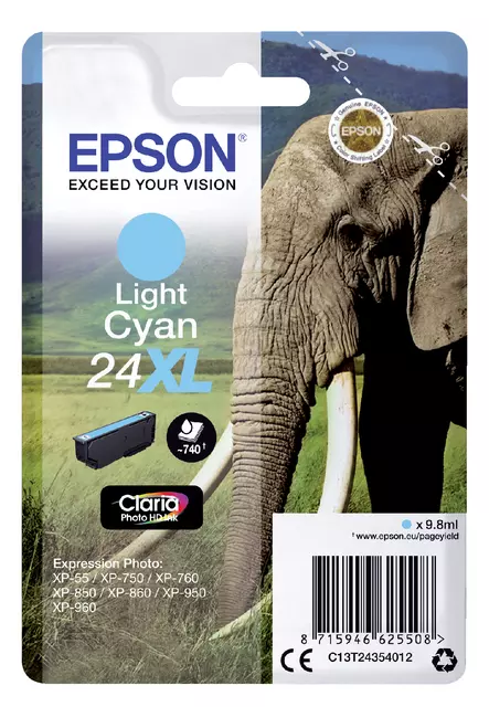 Een Inktcartridge Epson 24XL T2435 lichtblauw koop je bij All Office Kuipers BV
