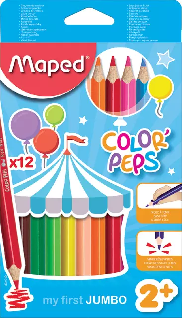 Een Kleurpotlood Maped Color'Peps My First set á 12 kleuren koop je bij Sysdicom BV