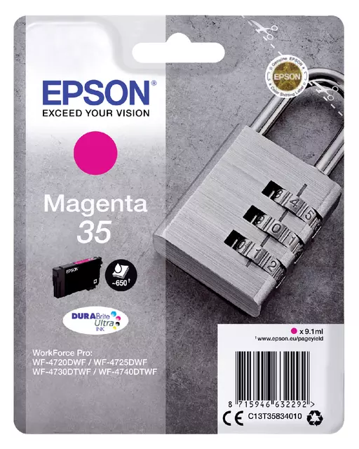 Een Inktcartridge Epson 35 T3583 rood koop je bij Clippz! Office Supplies