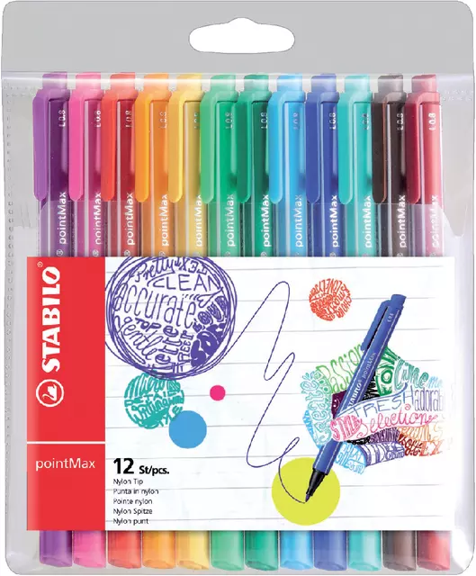 Een Viltstift STABILO pointMax 488/12 assorti etui à 12 stuks koop je bij Company Supplies