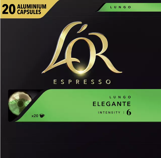 Een Koffiecups L'Or espresso Lungo Elegante 20st koop je bij All Office Kuipers BV