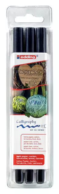 Een Kalligrafiepen edding 1255 2.0-3.5-5.0mm zwart koop je bij All Office Kuipers BV