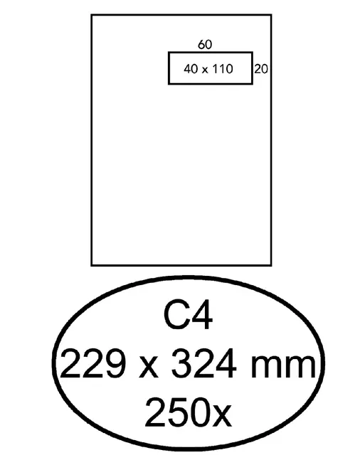 Een Envelop Quantore C4 229x324mm venster 4x11cm rechts zelfkl 250st koop je bij QuickOffice BV