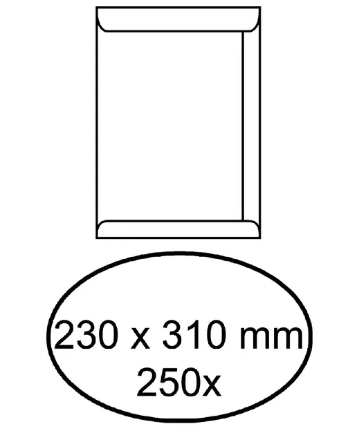 Een Envelop akte IEZZY 230x310mm zelfklevend 100gr wit 250stuks koop je bij De Joma BV