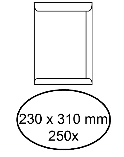 Envelop akte IEZZY 230x310mm zelfklevend 100gr wit 250stuks