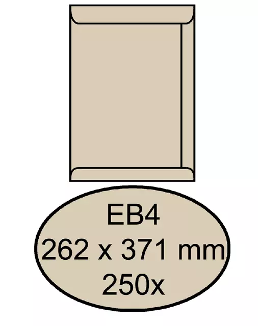 Een Envelop Quantore akte EB4 262x371mm cremekraft 250stuks koop je bij De Joma BV