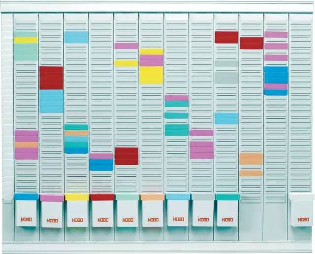 Een Planbord Nobo maand 12 panelen met 32 sleuven nr.1.5 koop je bij van Kerkvoorde & Hollander B.V.