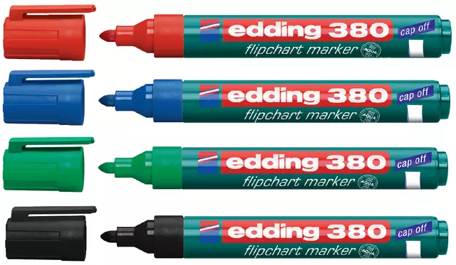 Buy your Viltstift edding 380 flipover rond 1.5-3mm assorti set à 4 stuks at QuickOffice BV
