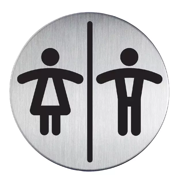Een Infobord pictogram Durable 4920 toileten D/H rond 83Mm koop je bij De Joma BV