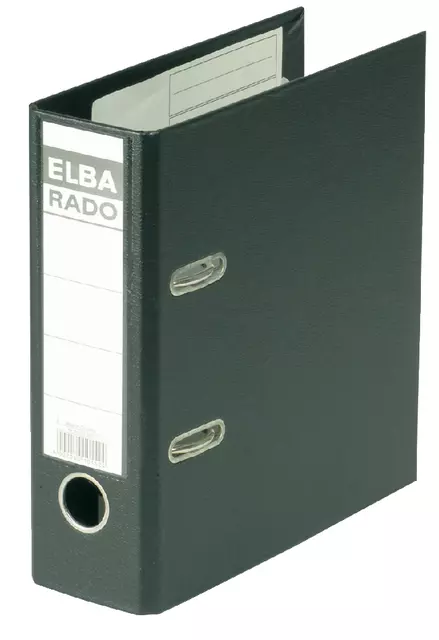 Een Ordner Elba Rado Plast A5 staand 75mm pvc zwart koop je bij De Joma BV