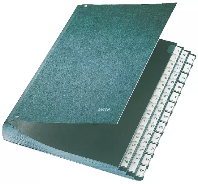 Een Termijnmap Leitz 1-31 + I-XII 270x50x345mm hardboard zwart koop je bij De Joma BV