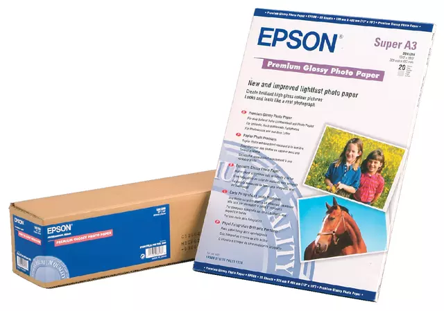 Een Inkjetpapier Epson S041315 A3 Premium glans 20vel koop je bij Schellen Boek- en Kantoorboekhandel
