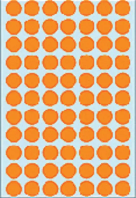 Een Etiket HERMA 2234 rond 13mm fluor oranje 1848stuks koop je bij De Joma BV