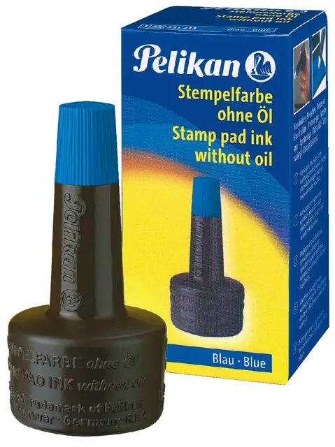 Een Stempelinkt Pelikan flacon 28ml blauw koop je bij QuickOffice BV