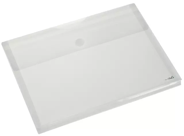 Een Enveloptas HF2 A4 330x250x30mm dwars PP transparant wit koop je bij QuickOffice BV