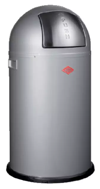 Een Afvalbak Wesco Pushboy aluminium grijs 50liter koop je bij Sysdicom BV