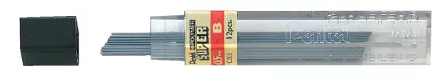 Een Potloodstift Pentel B 0.5mm zwart koker à 12 stuks koop je bij De Joma BV