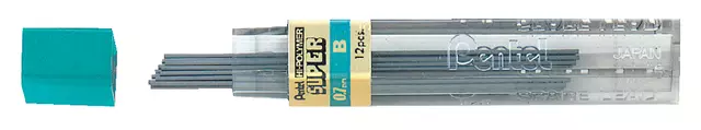 Een Potloodstift Pentel B 0.7mm 12st zwart koop je bij All Office Kuipers BV