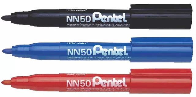 Een Viltstift Pentel NN50 rond 1.3-3mm zwart koop je bij De Joma BV