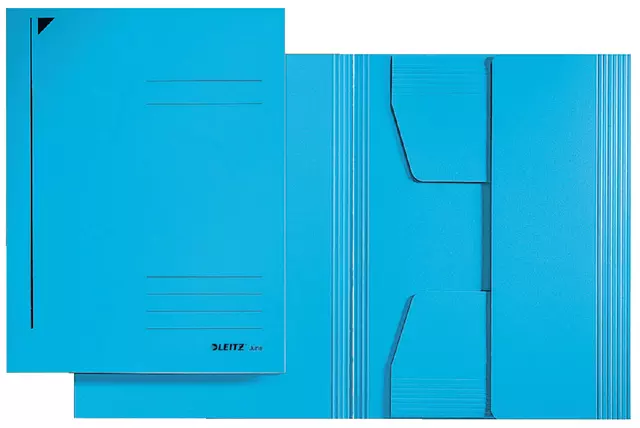Een Dossiermap Leitz A3 3 kleppen 430gr blauw koop je bij De Joma BV