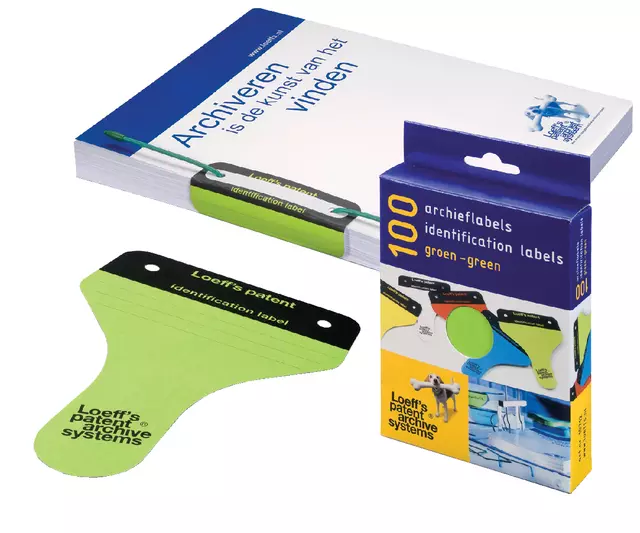 Een Archieflabel Loeff's karton groen 100 stuks koop je bij Clippz! Office Supplies