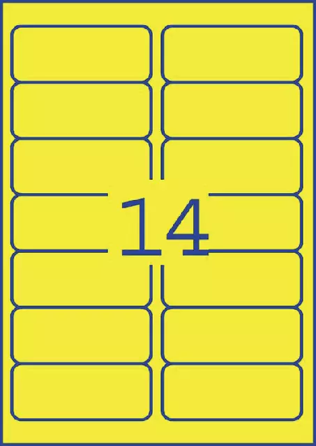 Een Etiket Avery L7263Y-100 99.1x38.1mm neon geel 1400stuks koop je bij De Joma BV