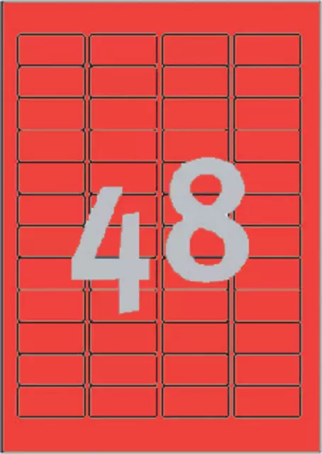 Een Etiket Avery L6038-20 45.7x21.2mm rood 960stuks koop je bij All Office Kuipers BV
