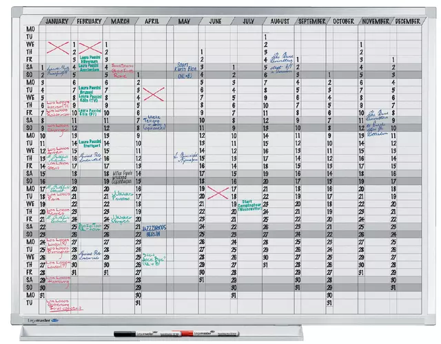 Een PLANBORD LM 90X120CM JAARPLANNER HORIZONTAAL koop je bij All Office Kuipers BV