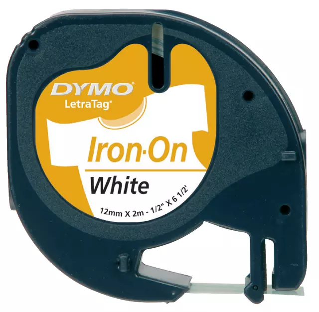 Een Labeltape Dymo LetraTag strijkbaar 12mm wit koop je bij All Office Kuipers BV
