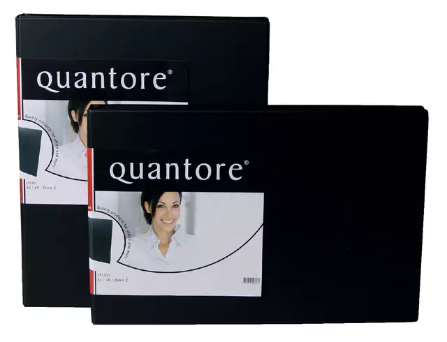 Een Ringband Quantore A3 dwars 4-rings D-mech 25mm zwart koop je bij Schellen Boek- en Kantoorboekhandel