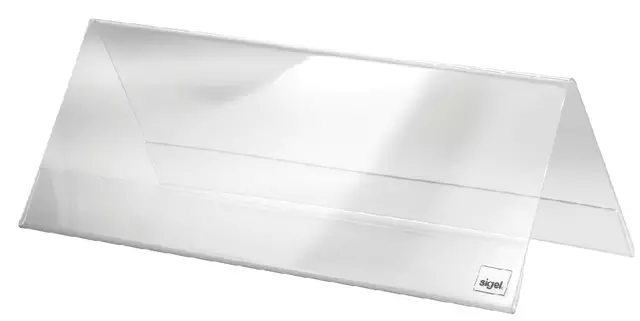 Een Tafelnaambord Sigel TA130 240x90mm 2-zijdig transparant 5 stuks koop je bij Supply Mij