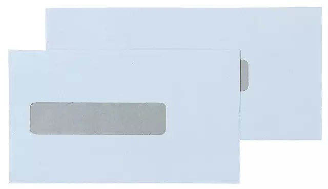 Een Envelop Quantore 109x224mm midden venster 25x110mm 500st koop je bij De Joma BV