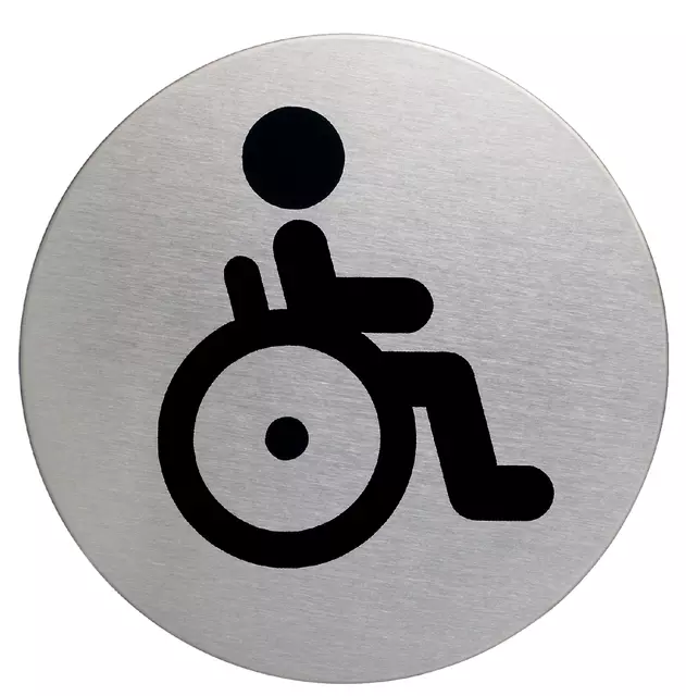Een Infobord pictogram Durable 4906 wc invalide rond 83mm koop je bij De Joma BV