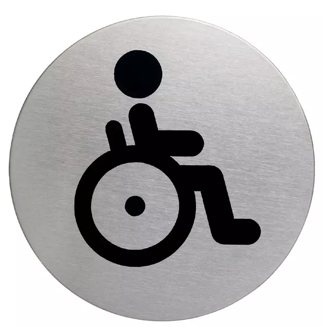 Een INFOBORD PICTOGRAM DURABLE WC INVALDE ROND 83MM koop je bij All Office Kuipers BV