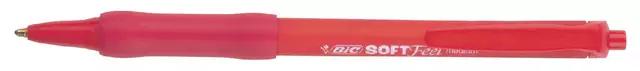 Balpen Bic soft feel grip clic medium rood