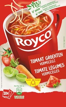 Een Royco Minute Soup tomaat groenten vermicelli, pak van 20 zakjes koop je bij Muys Kantoor & Kado