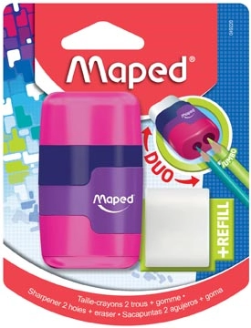 Een Maped potloodslijper + gom Connect Soft Touch, op blister koop je bij Muys Kantoor & Kado