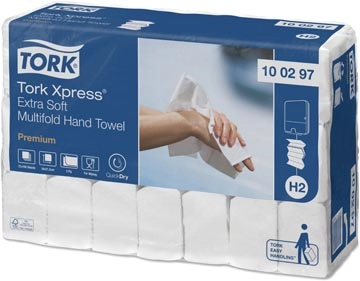 Een Tork Premium Xpress® extra zachte handdoek XL, multifold, 2-laags, systeem H2, wit koop je bij Muys Kantoor & Kado