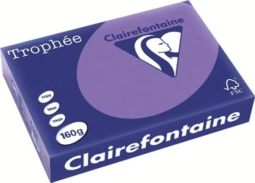 Een Clairefontaine Trophée Intens, gekleurd papier, A4, 160 g, 250 vel, violet koop je bij Muys Kantoor & Kado