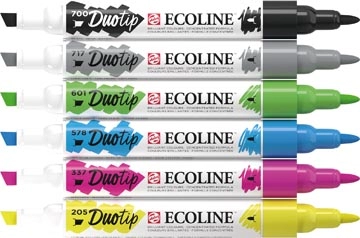 Een Talens Ecoline Duotip Brush pen, etui van 6 stuks, basis koop je bij Muys Kantoor & Kado