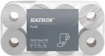 Een Katrin Plus toiletpapier Soft, 3-laags, 250 vel per rol, pak van 8 rollen koop je bij Muys Kantoor & Kado