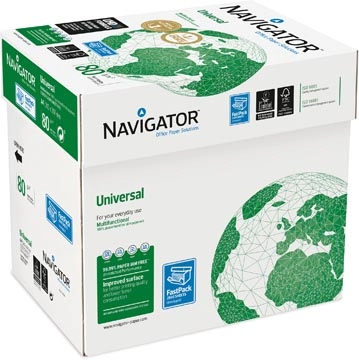 Een Navigator Universal printpapier ft A4, 80 g, doos van 2500 vel koop je bij Muys Kantoor & Kado