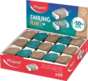 Een Maped Smiling Planet gum, display van 30 stuks koop je bij Muys Kantoor & Kado