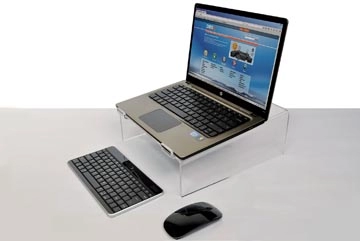 Een Desq laptopstandaard acryl koop je bij Muys Kantoor & Kado