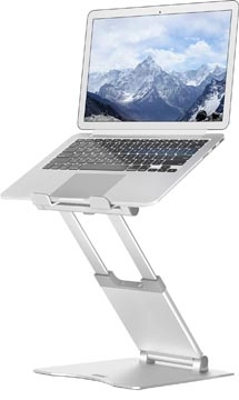 Een Desq telescopische laptopstandaard voor laptops tot 17 inch, zilver koop je bij Muys Kantoor & Kado